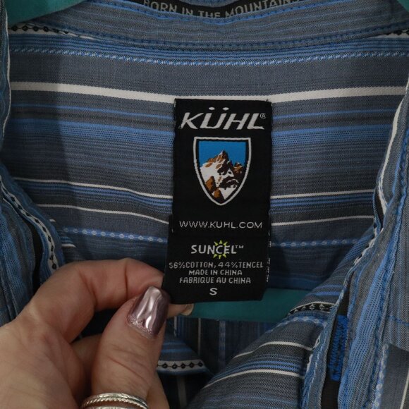 Kuhl Suncel Shirt Mens S Blue Gorpcore Outdoor Active Wear Hiking Summer Camping - Picture 2 of 16